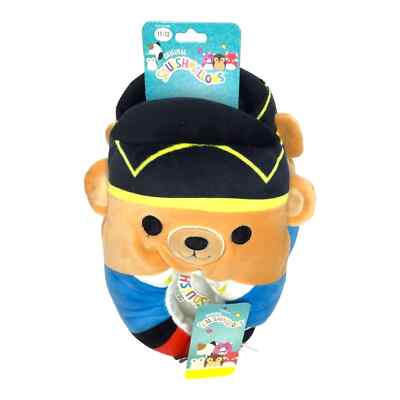 Squishmallows Official Kellytoy Kids Braven Christmas Bear Slippers Size 11/12