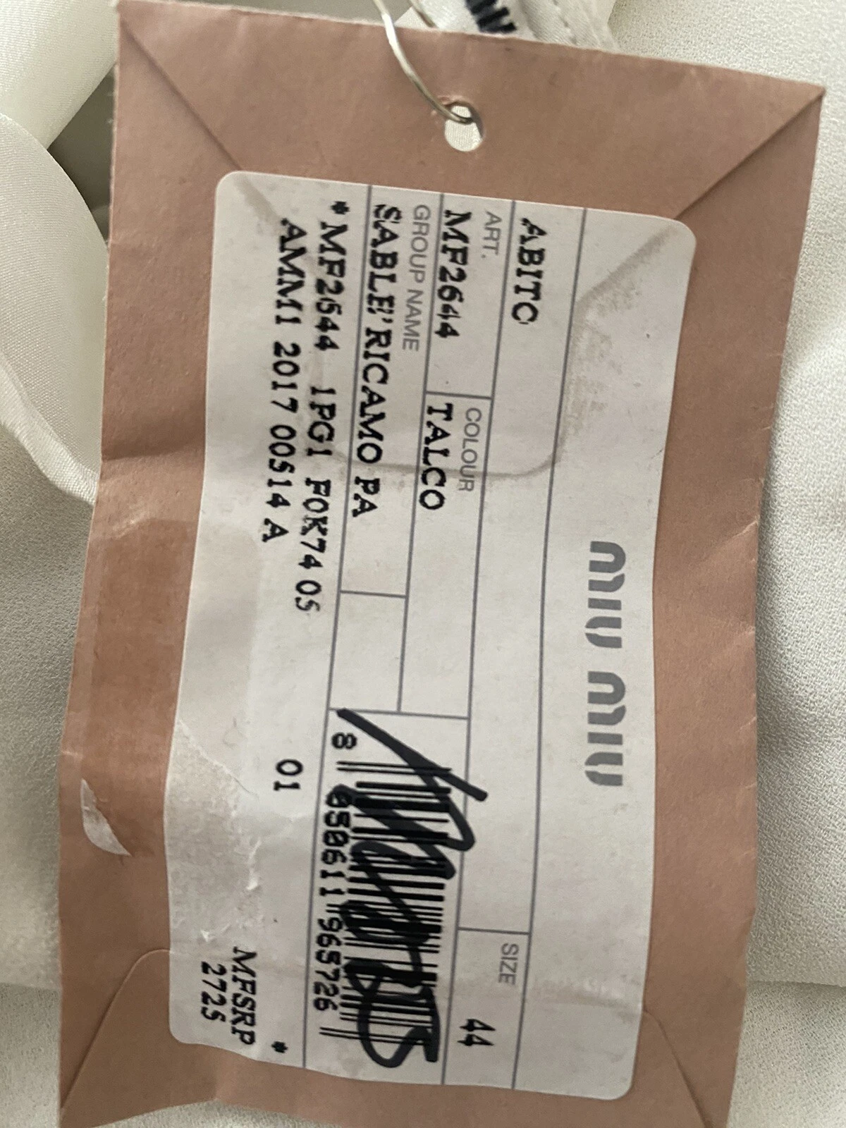 Abito Miu Miu impreziosito taglia 44 8 avorio 2700€