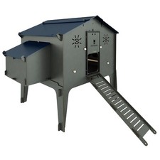 Chicken coop for 20 hens in hpl anti-red mite laminate POLLY DUPLEX 4XL GREY 