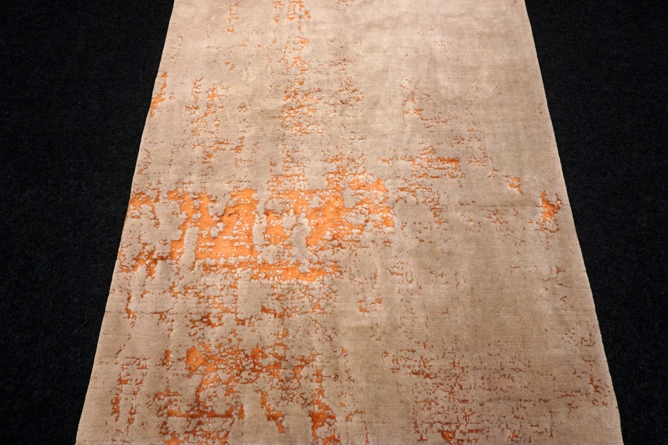 Designer Orient Teppich 193 x 151 cm "Copper" Seide Schurwolle Handgeknüpft Rug - Bild 3 von 4