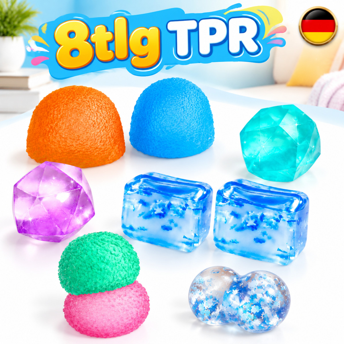 sensorisches Spielzeug Stressabbau Knete 8-teiliges Set für Büro und Schule