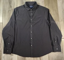 Mizzen+Main Black Leeward Classic No Tuck Long Sleeve Button Up Shirt Size Large