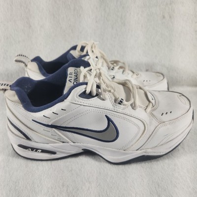 Nike Air Monarch Men's Size 10 Wide 4E 416355-102 White and Blue Sneakers
