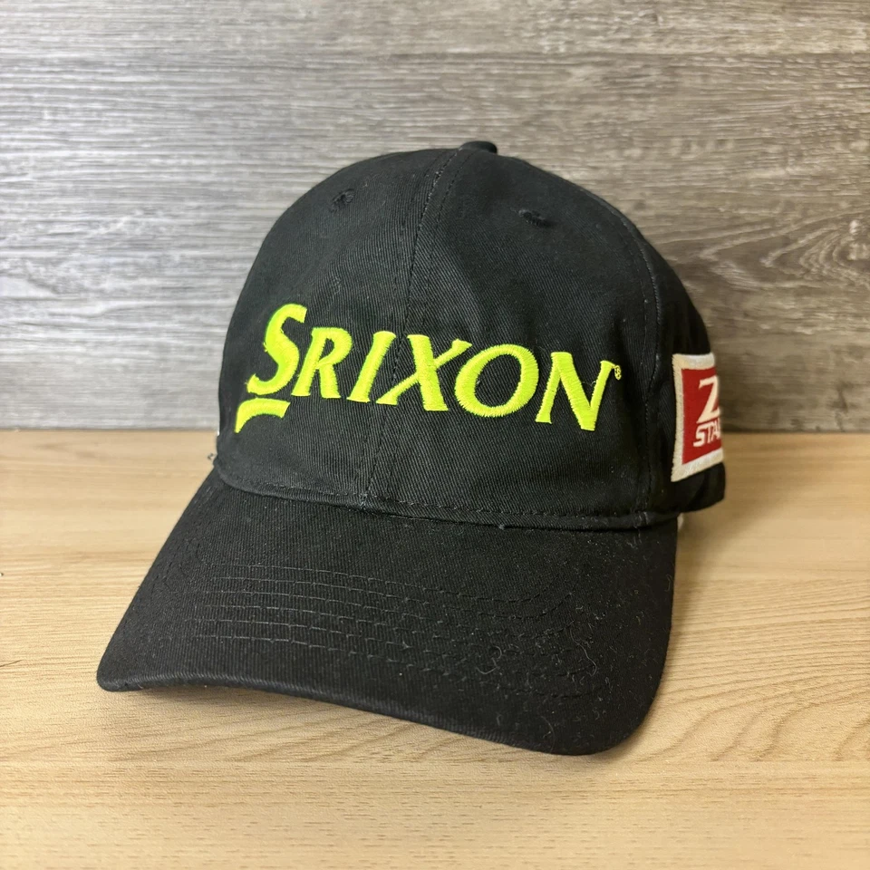 Srixon Hat Cap Snap Back Black Cotton Z Star Tour Yellow Golf Adjustable Mens - Image 3 of 4