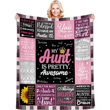 Mothers Day Aunt Gifts Blanket 60" x 50", Gifts for Aunt, Aunt Gifts from Nie...