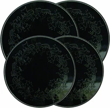 Electric Stove Top Range Round Embossed Black Design Burner Covers Set of 4