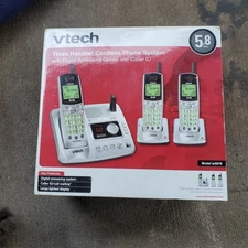 Vtech 3 Three Handset Digital Cordless Phone System W Answering Machine IA5878