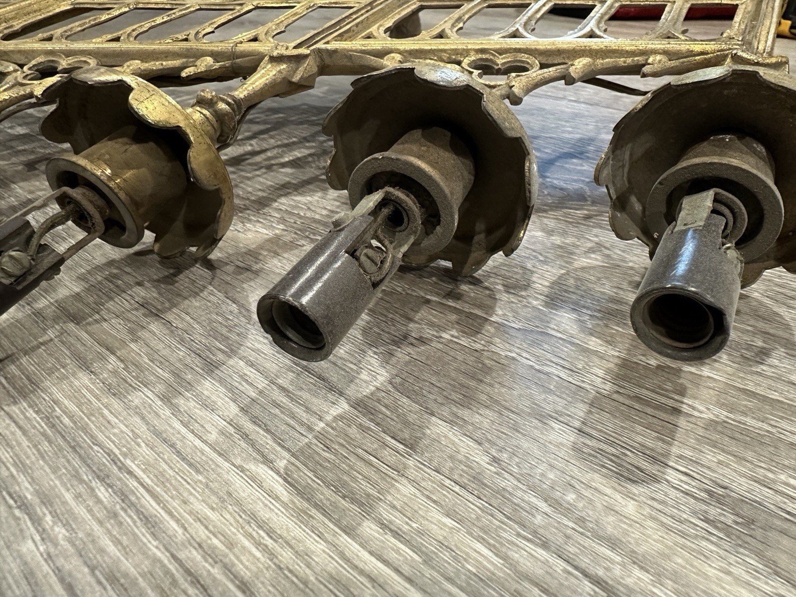 VINTAGE 7 CANDLE BRASS CHURCH ALTAR CANDELABRAS