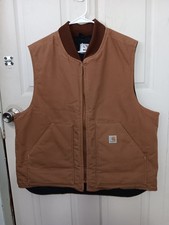 Carhartt Men's Arctic-Quilt Lined Duck Vest - Brown, xLarge