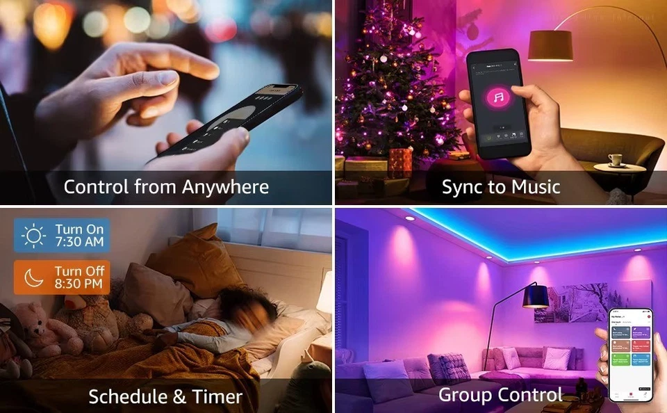 Smart WiFi A19 LED Bulb Multicolor RGBW Dimmable E26 Alexa Google Home 60W - Image 3 of 4