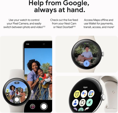 Google Pixel Watch 3 41mm Hazel Case Hazel Active Band Wi-Fi Excellent Condition - Zdjęcie 9 z 9