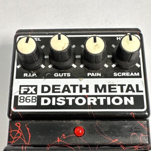 DOD FX86B Death Metal Verzerrung Gitarrenpedal Fuß Red Line schwarz getestet - Bild 4 von 10