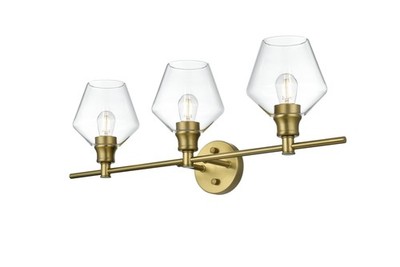 Elegant Lighting LD2316 Gene 3 Light 28''W Vanity Light - Gold