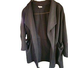 Max Studio 2X Soft Heavy Black Jacket Drape