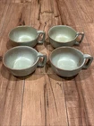 Set of 4 Vintage Frankoma Plainsman Prairie Green 4SC Handled Soup/Coffee Mug