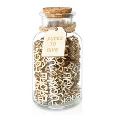 Gift Jar 9 OZ, 200PCS Wooden Cutout Letters for Birthday, Christmas, Gag Gifts