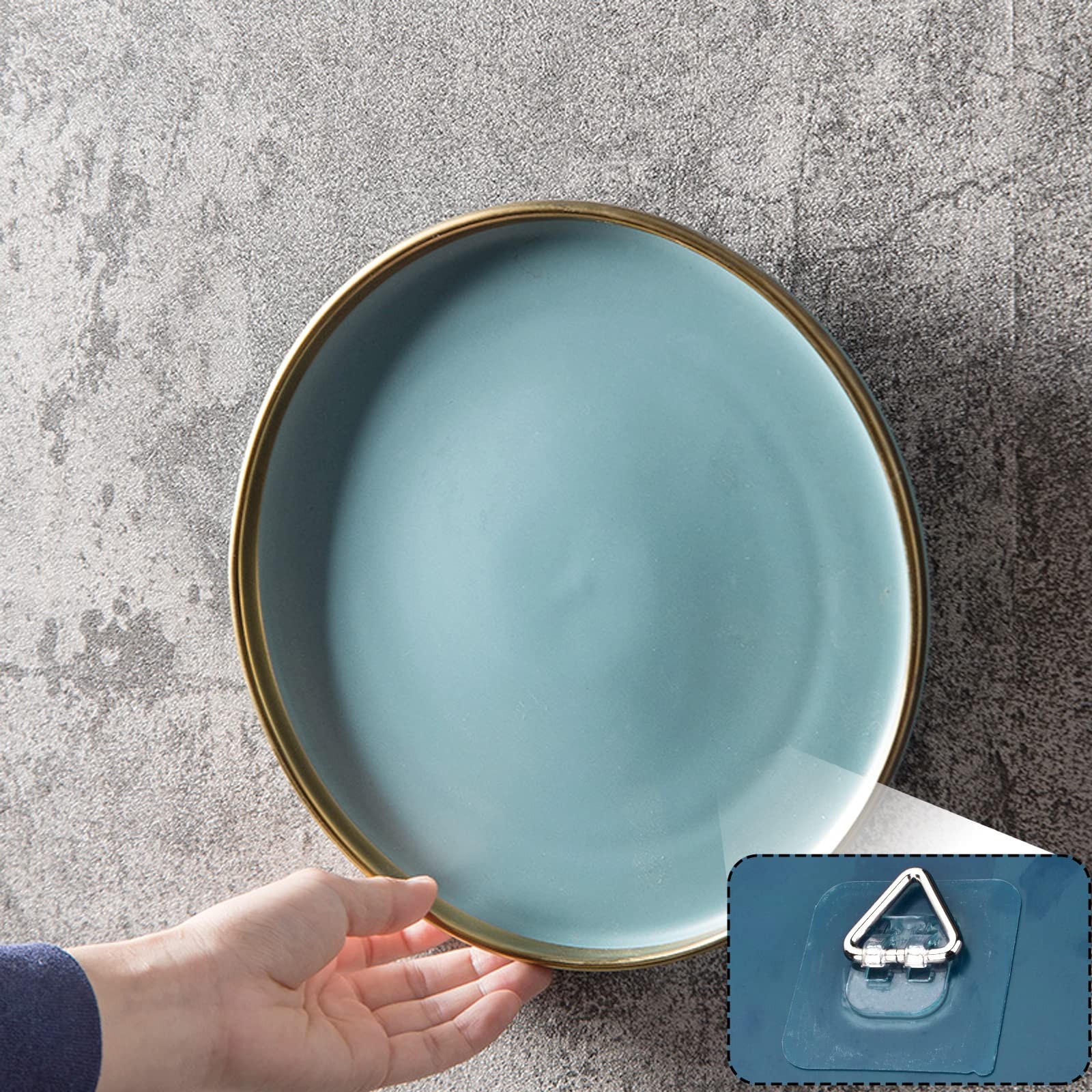 Wall Hangers 20 Pack - Vertical Plate Holders Adhesive Picture Hanger for Wall 