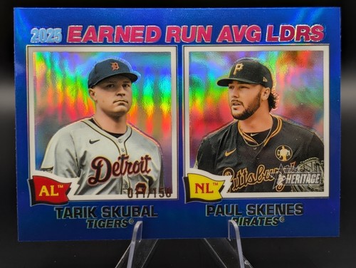 2026 Topps Heritage Blue Border Refractor Chrome /150 Paul Skenes Skubal #7 SP