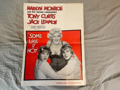 Some Like It Hot 1959 Pressbook Marilyn Monroe United Artists Vintage Movie Drag