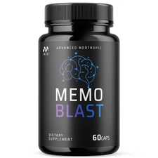 (1 Pack) Memo Blast Advanced Brain Max Support Supplement MemoBlast 60 Capsules