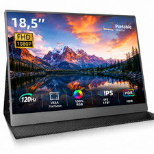 Portable Monitor 18,5 Zoll 120Hz Tragbarer Monitore FHD IPS Bildschirm 1920*1080