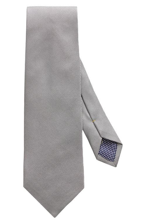 Eton Solid Silk Tie in Grey Size Regular