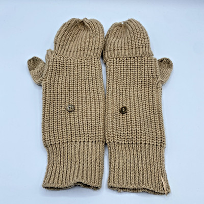 Light Tan Home Knit Winter Mittens With open up fingers