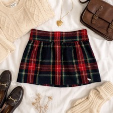 Abercrombie Fitch Wool Blend Plaid Mini Skirt Preppy Tartan