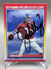 ON CARD AUTO! 1990 Score Hot Gun #564 John Elway Denver Broncos Football HOF!