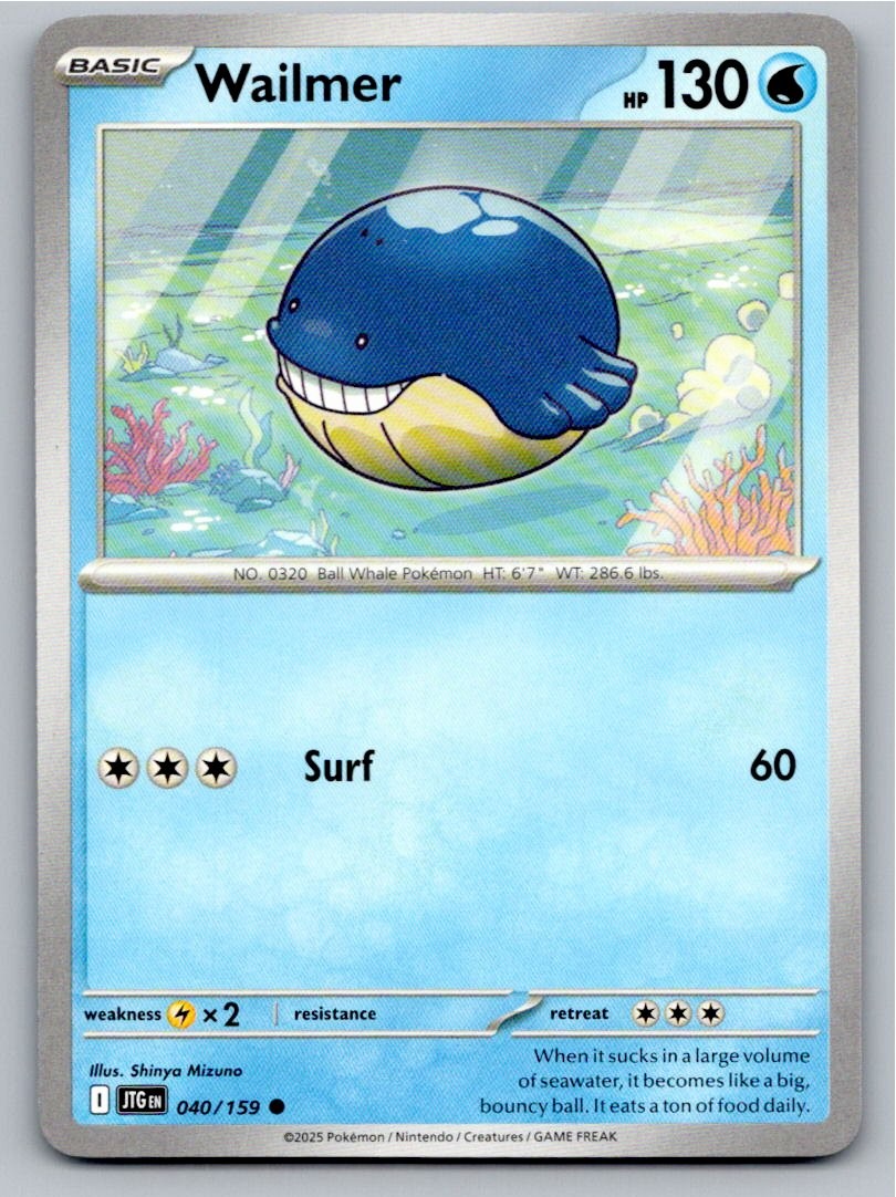 2025 POKEMON WAILMER JOURNEY TOGETHER 040/159 COMMON NM A29767 FREE S&H