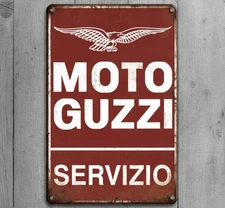 Moto Guzzi Servizio 8 x 12 Vintage Novelty Metal Sign Made In USA