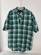 Vintage Disney Store Green Plaid Button Down Men's Shirt Tigger L Large Pooh