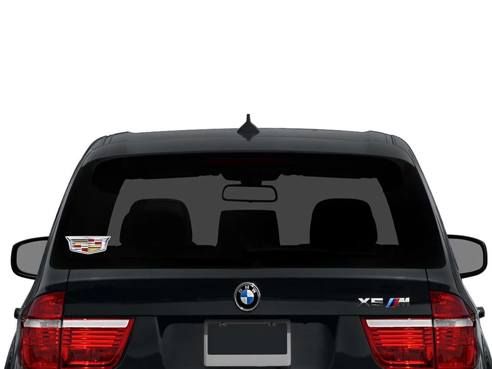 Calcomanía adhesiva emblema logotipo Cadillac HECHO EN EE. UU. casco camión vehículo ventana coche Foto 4 de 4