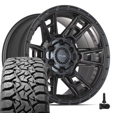 Set4 4play 4ps20 17x9 Satin Black Rims 33x12.50r17 Rt Tires Tpms 6 Lug