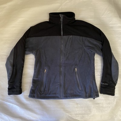 Vintage L.L.Bean Polartec Fleece Jacket Men's Small Gray Black Zip-Up Outdoor
