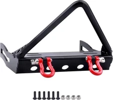 Metal RC Crawler Front Bumper with Winch Mount Shackles for Axial SCX10 & SCX10