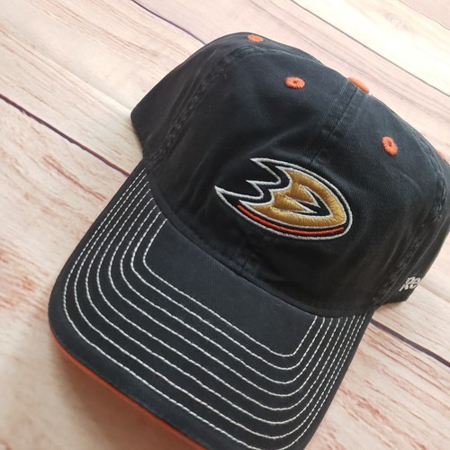 Anaheim Ducks Hat Cap Mens Strap Back Black Orange Hockey NHL Logo Reebok - Picture 2 of 9