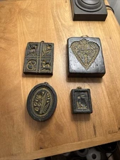 Vintage West Germany Handarbeit Folk Art Plaques Set Springerle Mold Style