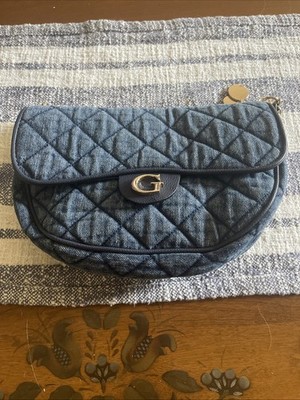Guess Gillian Flap Denim Crossbody Women s Purse Blue Used Good Condition