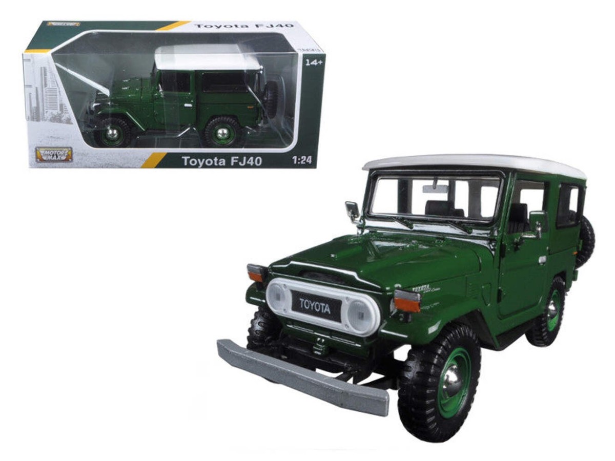 ミニカー Toyota FJ40 Volkswagen Van Ford Coupe Toyota FJ40 Dark Green with White Top 1/24 Diecast Model Car by