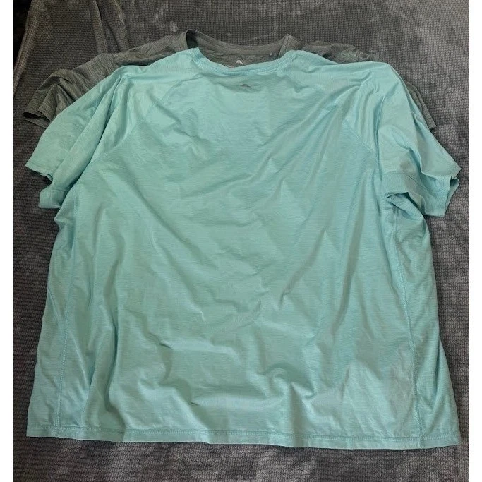 Tommy Bahama IslandZone Shirts Mens 3XLB Lot 2 Blue Crew Grey Polo Henley UPF 30