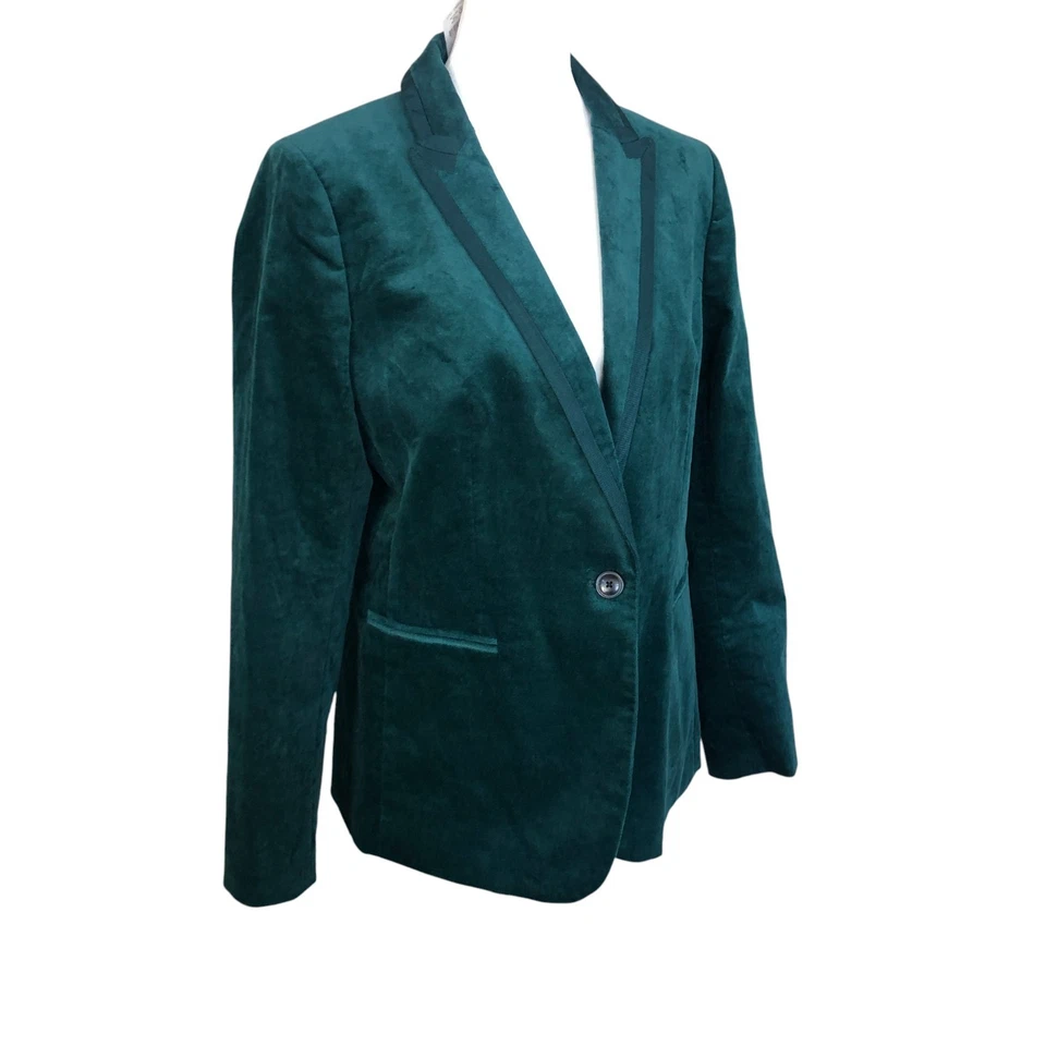 J. Blazer Crew Factory Nuevo con Etiquetas Terciopelo Verde Bosque Vacaciones Corpcore Formal Talla 12 Foto 3 de 4