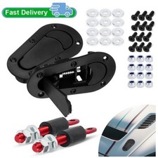 Black Racing Car Bonnet Plus Flush Mount Hood Latch Steel Pin Locking Kit Black Racing Car Bonnet Plus Flush Mount Hood Latch Steel Pin Locking Kit