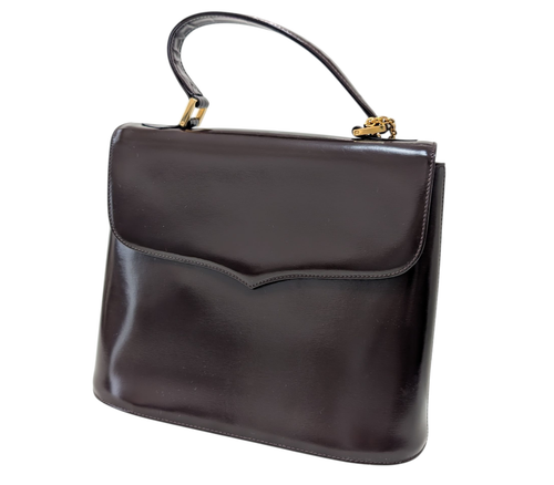 Yves Saint Laurent Handtasche Leder dunkelbraun Vintage YSL - Bild 24 von 24