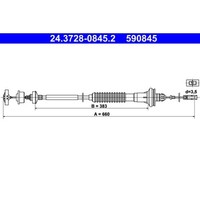 Seilzug KupplungsbetäTigung ATE 24.3728-0845.2 FüR Peugeot 206 CC