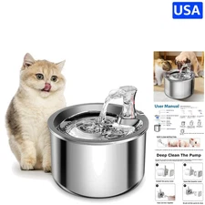Stainless Steel Water Fountain for Cats & Dogs - 2L Automatic Feeder