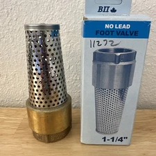 BOSHART BII 17YBFV125NL FOOT VALVE NO LEAD BRASS STAINLESS - 1-1/4" - 200PSI