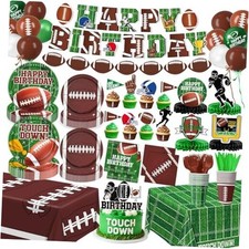 Football Birthday Party Decorations Includes Plates, Napkins, Cups, Banner,