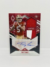 TREY LANCE Rookie 2021 Panini Phoenix Black Lazer Dual Patch Auto 49ers RPA