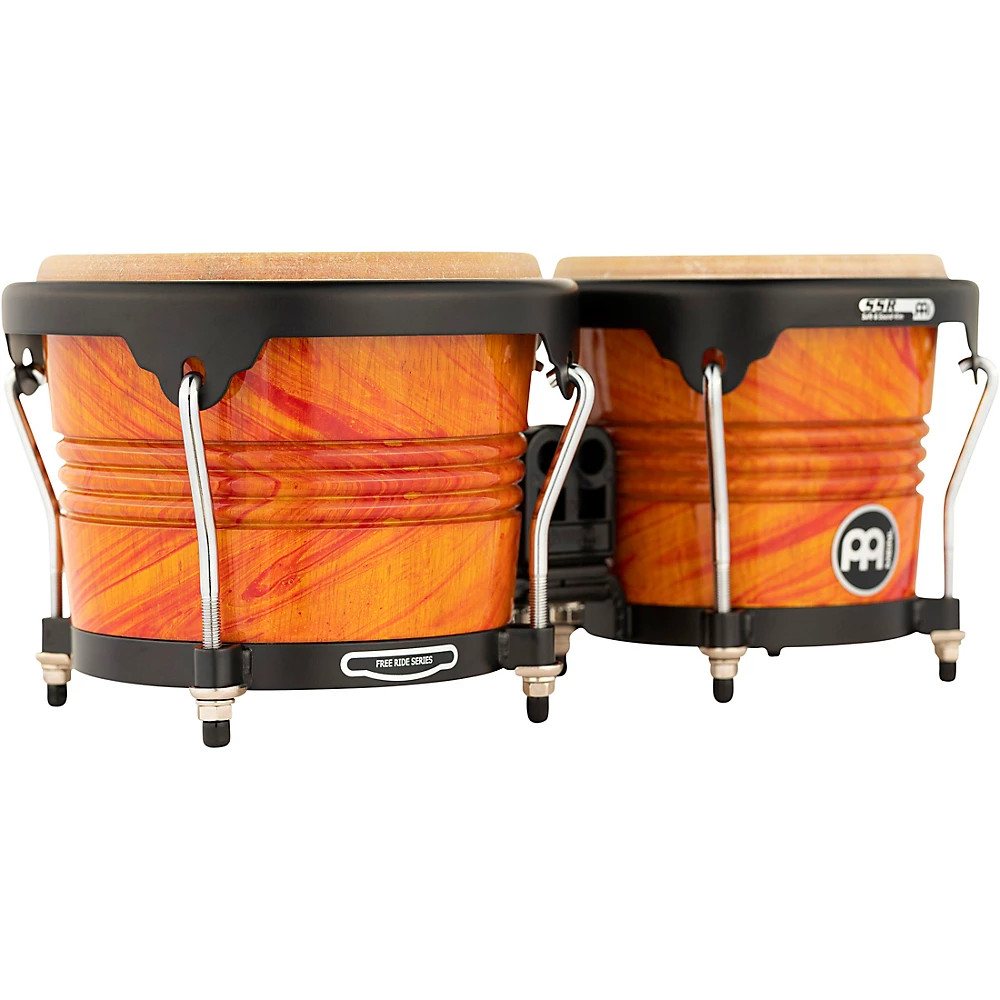 MEINL Free Ride Designer Series Wood Bongo Set Amber Flame 634 in